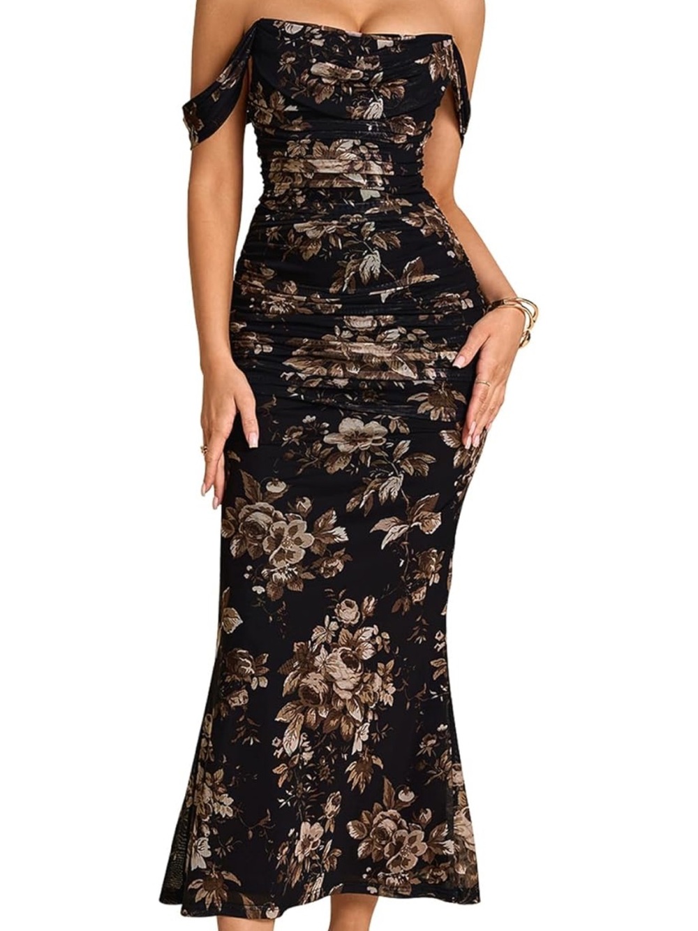 NWOT Off-the-Shoulder Floral Maxi Dress